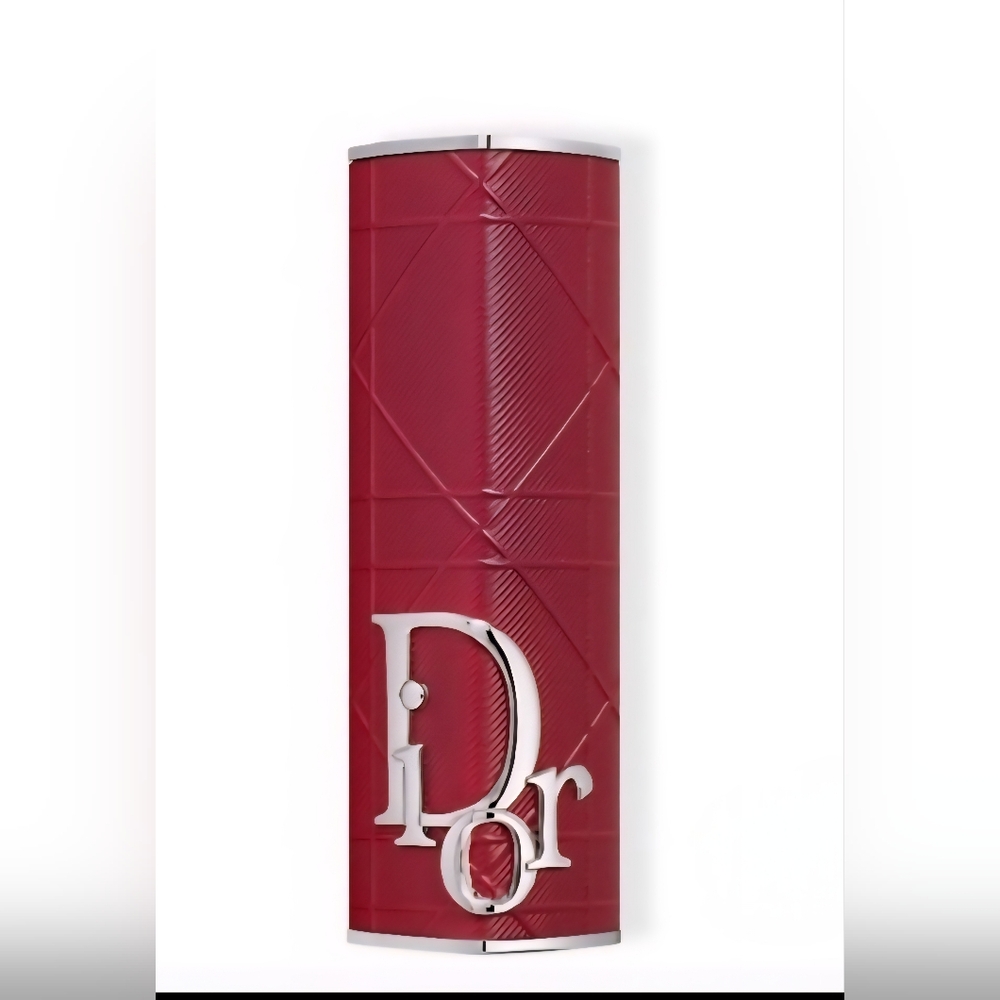 Dior- Authentic 🍀 Red Lipstick Case with Silver Logo